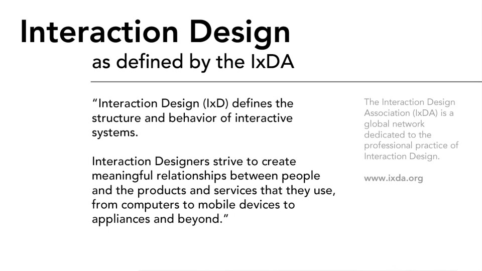 what is interaction design by IxDA