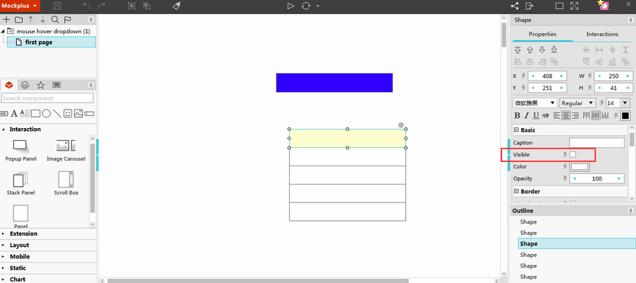  Make a menu with rectangle