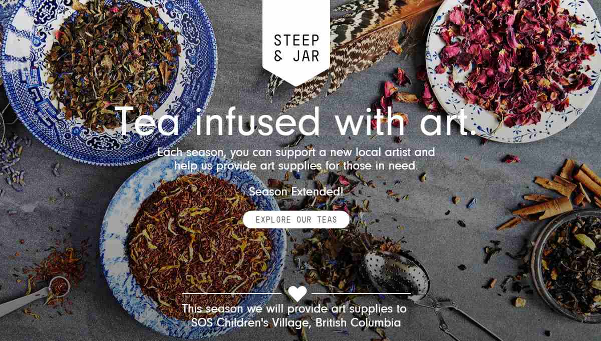 Steep & Jar ecommerce website 