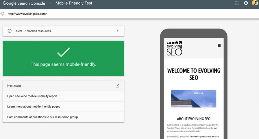 Google Mobile-Friendly Test