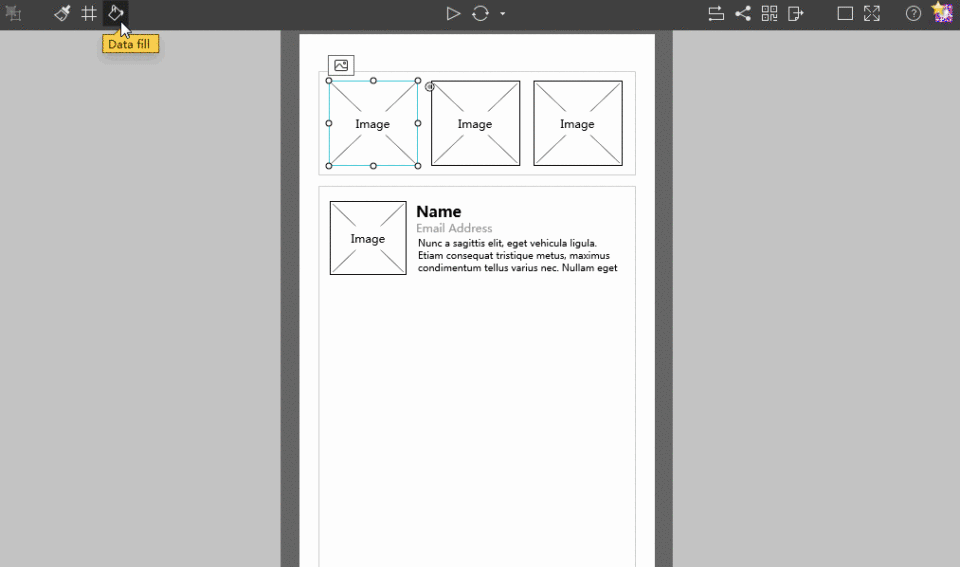 Mockplus auto data fill function of text 