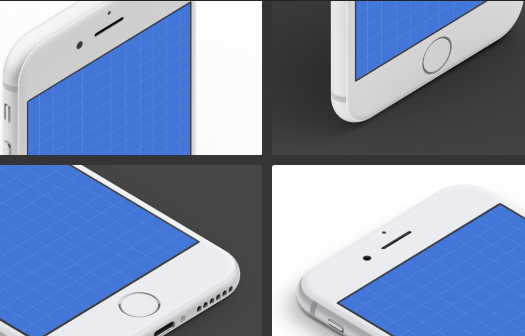 Isometric iPhone 7 Mockups: White