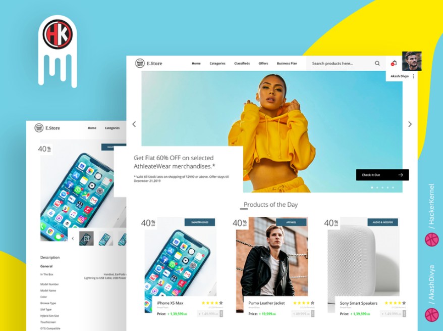 E-Store - a Modern E-Commerce Website Design