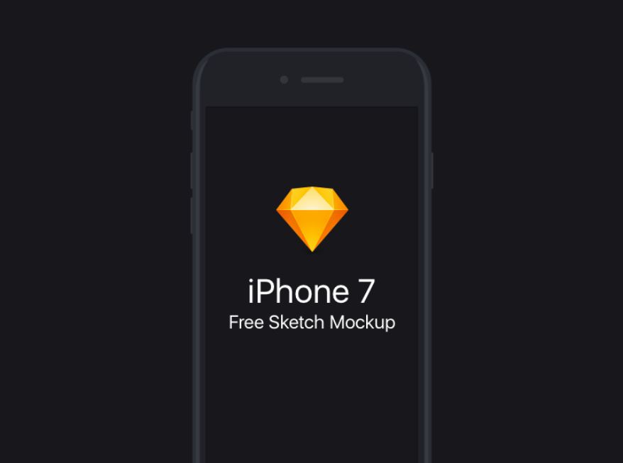 Free Flat iPhone 7 Sketch Mockup