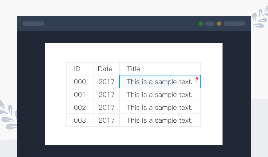 Add interactions to a single cell of table components