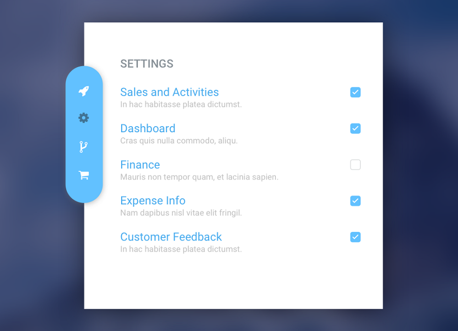 Settings Checkbox Modal