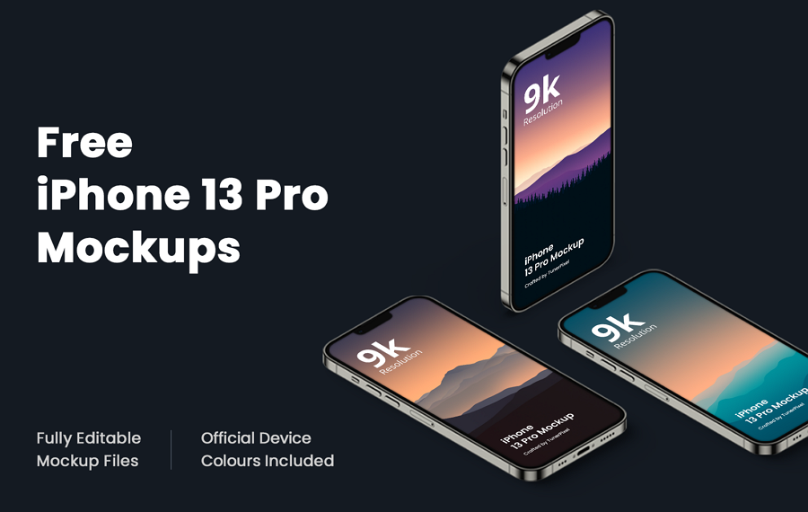 Free iPhone 13 Pro Mockups