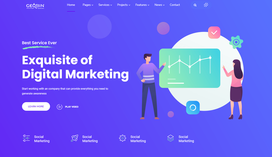 GeoBin Digital Marketing Agency Web Template